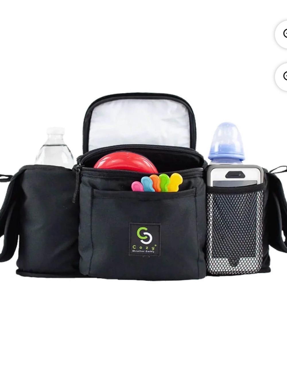 Cozy Carry Stroller Caddy Organizer Bag in Black